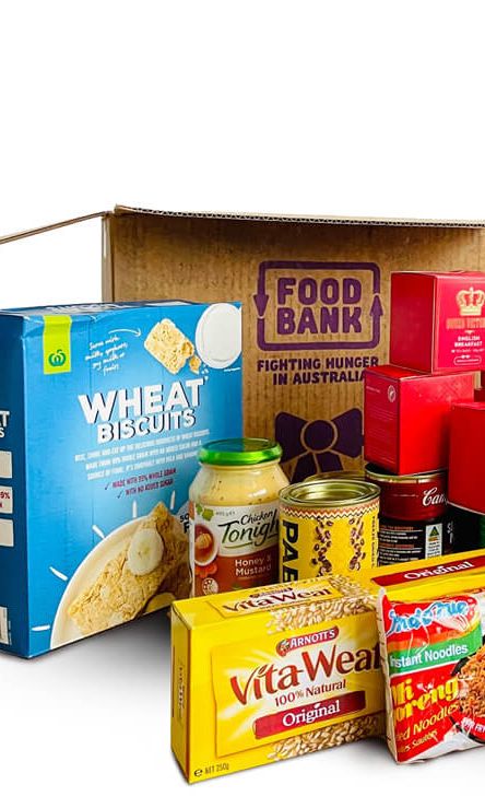 Foodbank Baby With Food Hamper Box