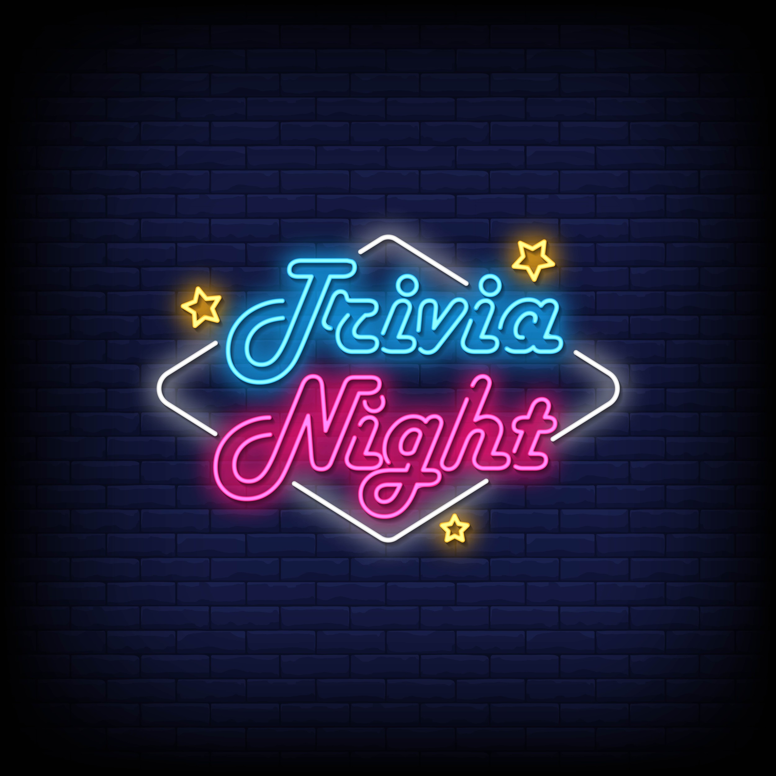 Trivia Night Neon Signs Style Text Free Vector